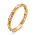 Bubble Seri - Puantiye / Gold-Pembe Mineli Bileklik